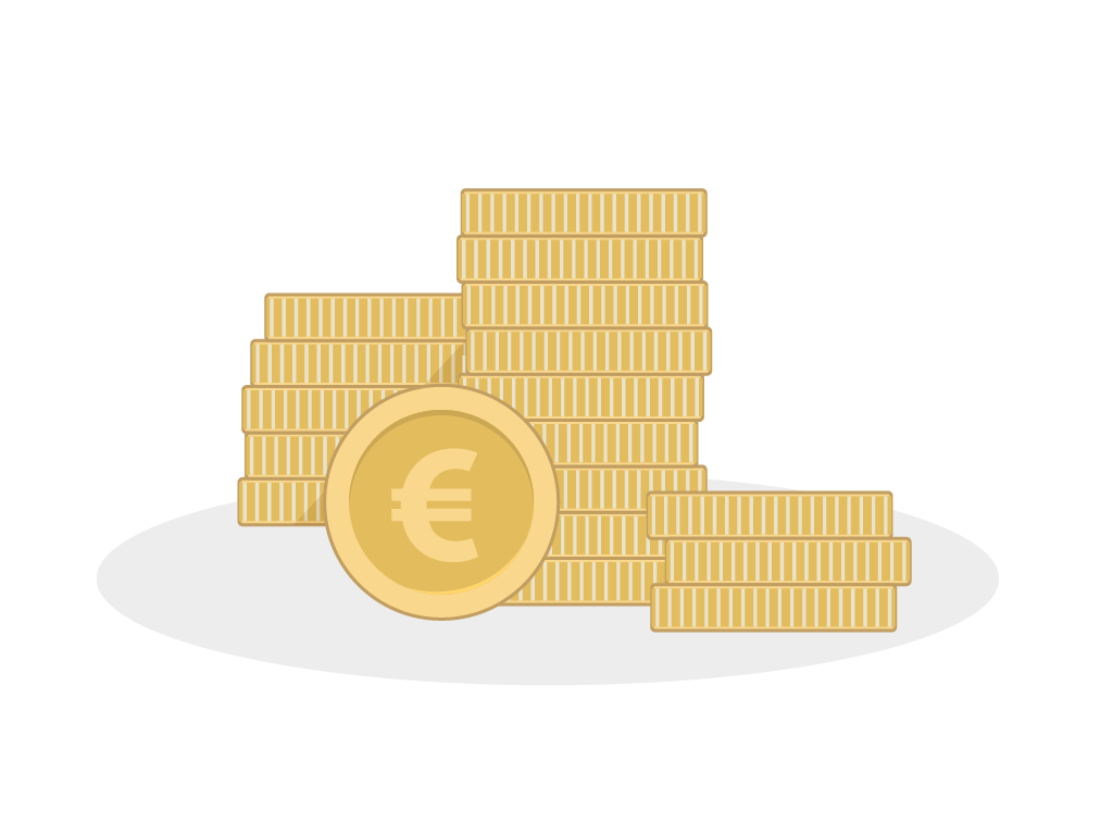 Gestapelte Euro-Münzen.